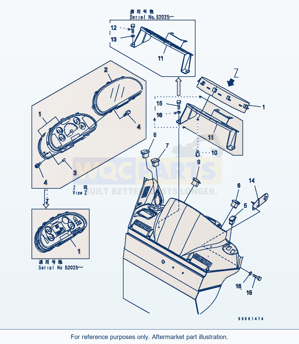 Komatsu WA320-5 Floor (Main Monitor) (For Canopy) parts diagram