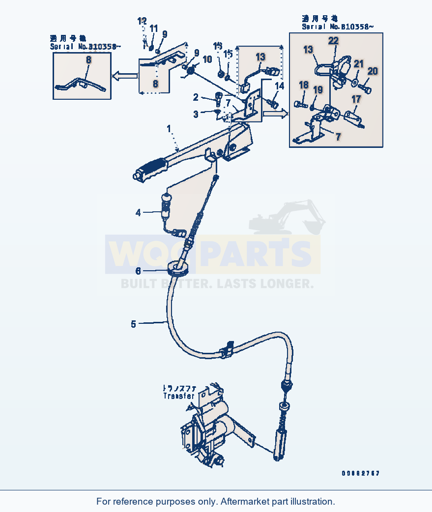 Komatsu WA320-5 Floor (Parking Brake) Serial B10001-UP parts diagram