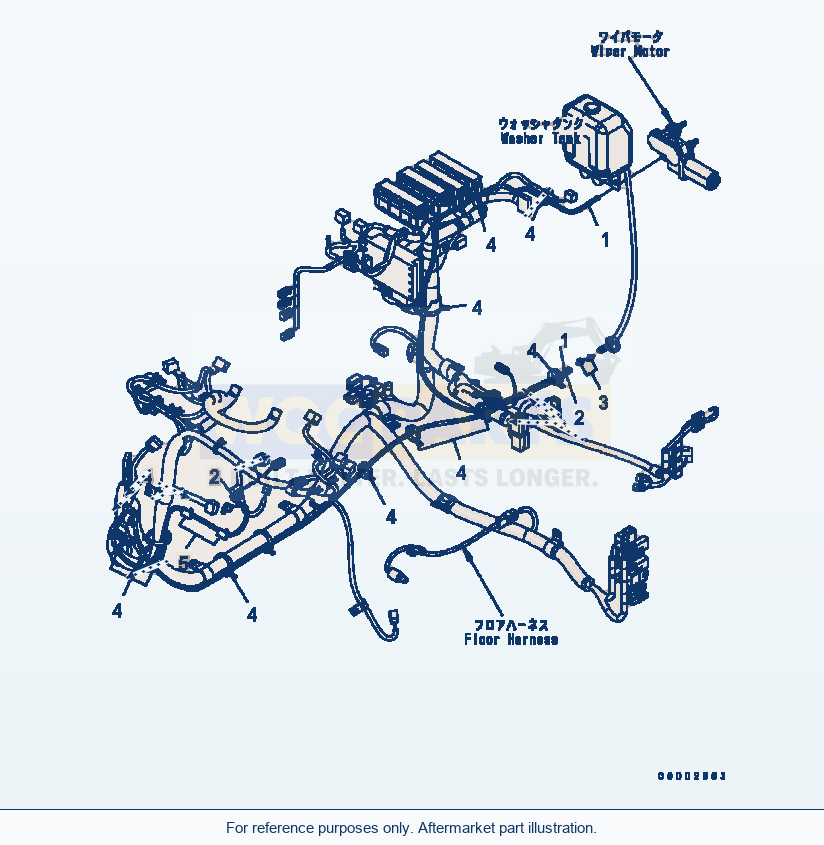 Komatsu WA320-5 Floor (Washer Hose) (#B10001-B10228) parts diagram
