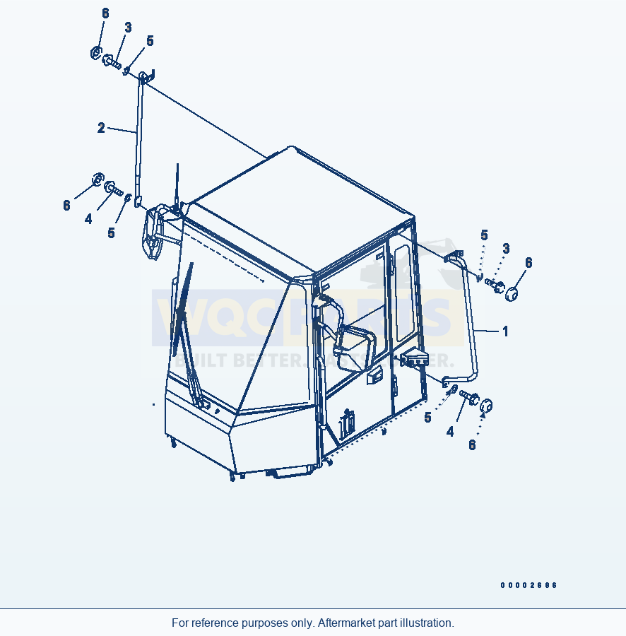 Komatsu WA320-5 Hand Rail Serial 60001-UP parts diagram
