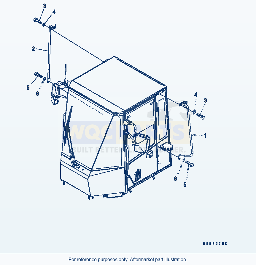 Komatsu WA320-5 Handrail (Without Bolt Cap) parts diagram