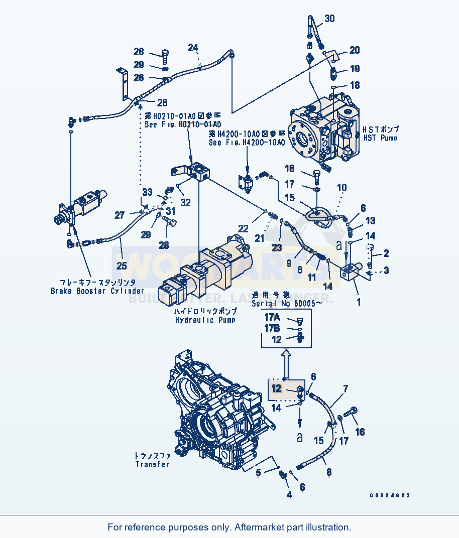 Komatsu WA320-5 Inching Control Serial 60001-UP parts diagram