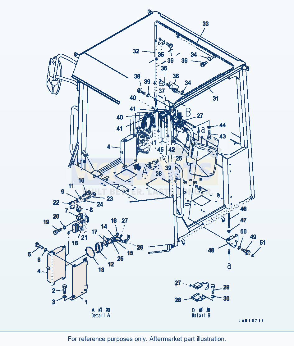 Komatsu WA320-5 Komtrax Kit (For Canopy) parts diagram