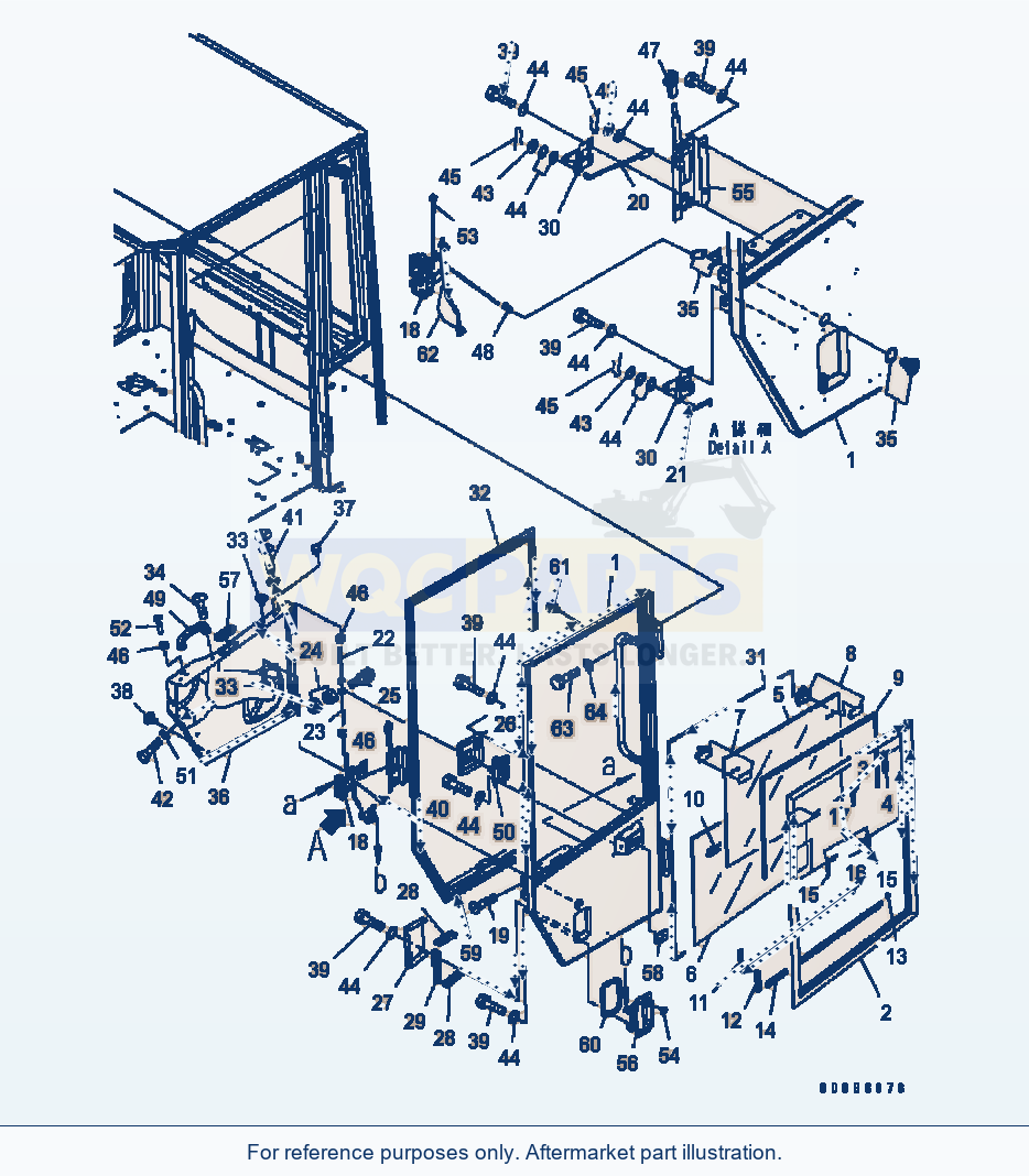 Komatsu WA320-5 Rops Cab (Door L.H) (#B10146-) parts diagram