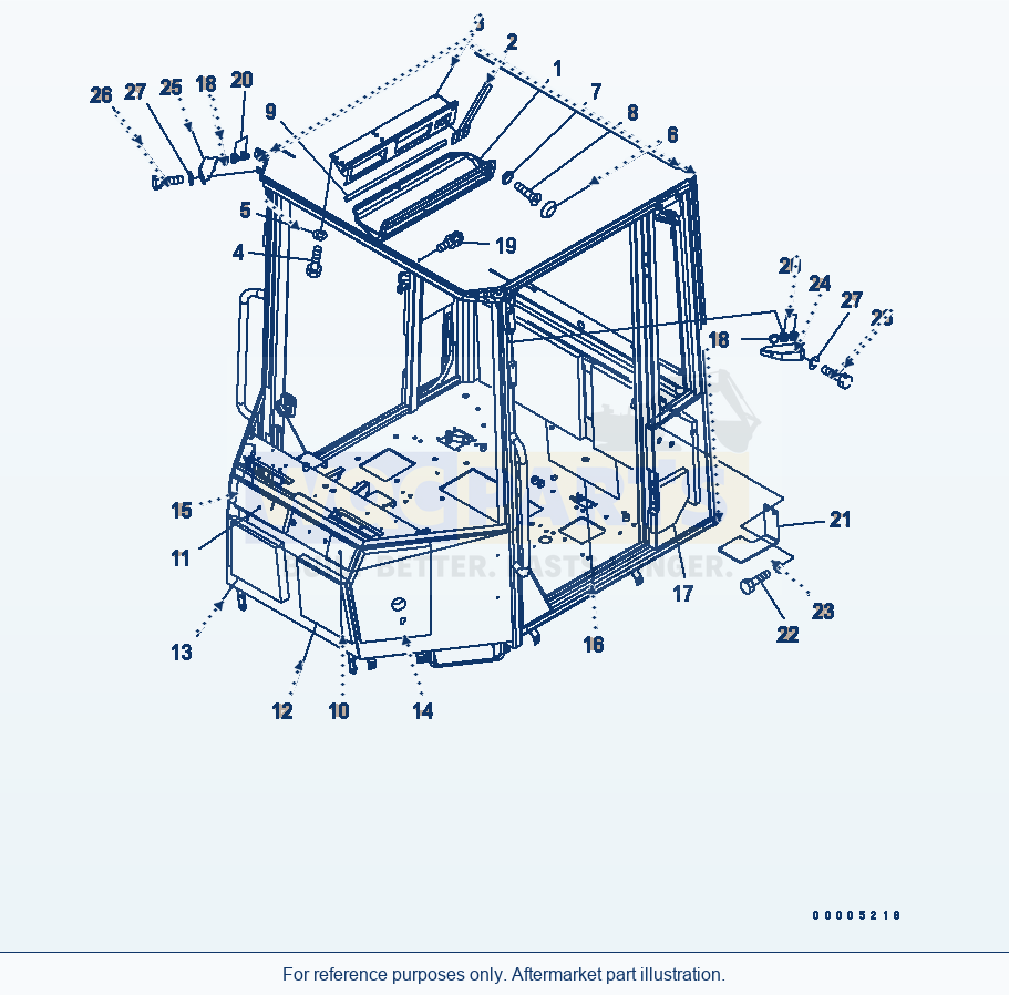 Komatsu WA320-5 Rops Cab (Sheet, Cover) Serial 60001-UP parts diagram