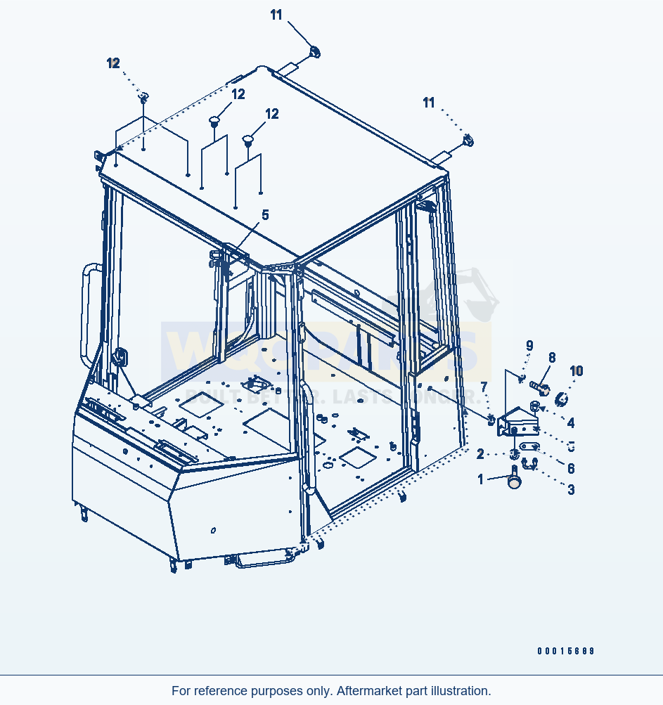 Komatsu WA320-5 Rops Cab (Stopper) Serial 60001-UP parts diagram