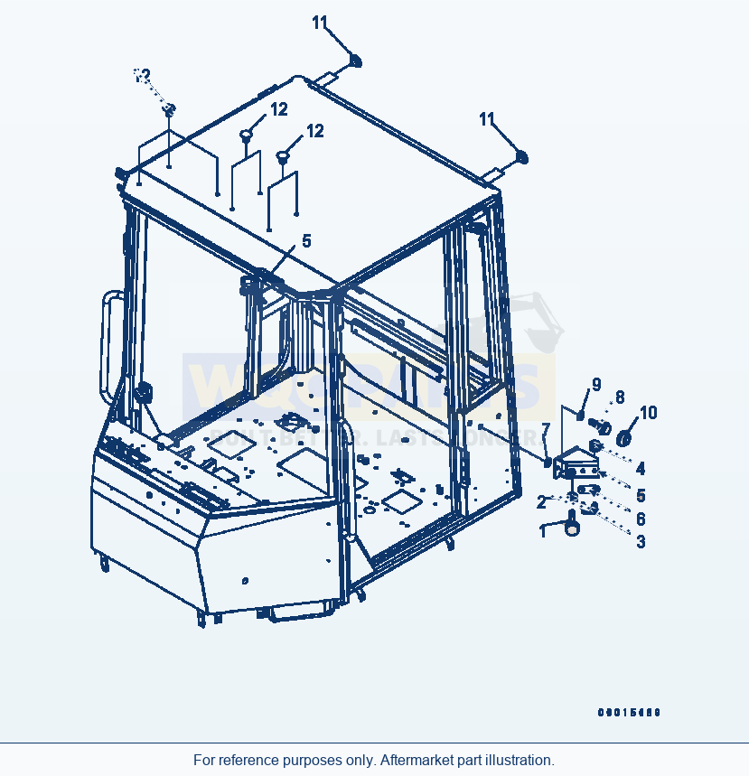Komatsu WA320-5 Rops Cab (Stopper) Serial B10001-UP parts diagram