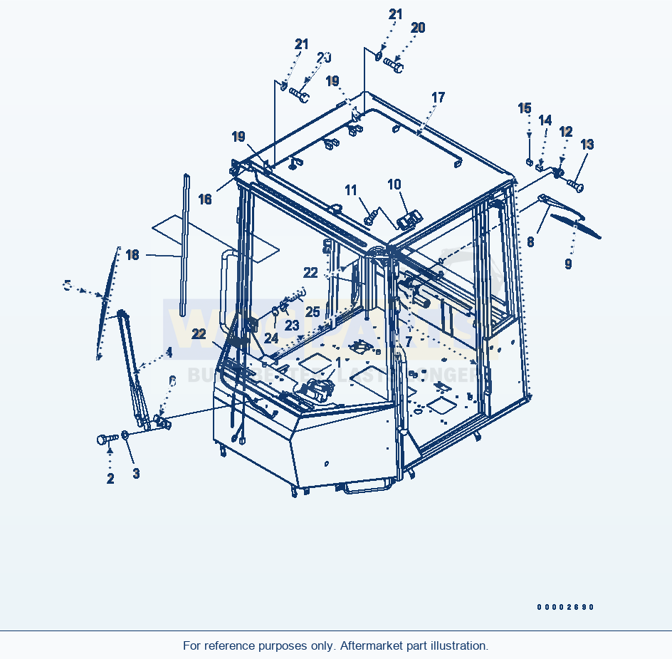 Komatsu WA320-5 Rops Cab (Wiper) Serial 60001-UP parts diagram