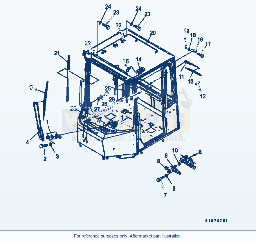 Komatsu WA320-5 Rops Cab (Wiper) Serial B10001-UP parts diagram