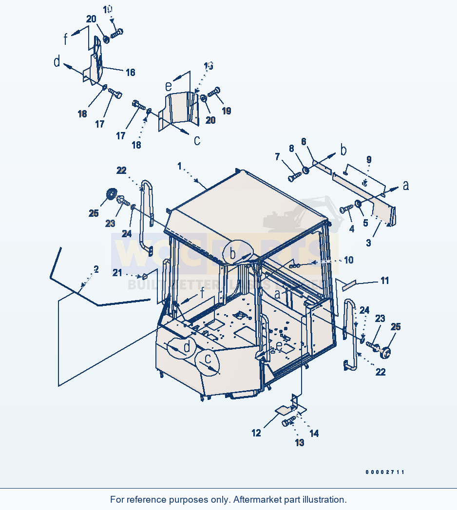 Komatsu WA320-5 Rops Canopy parts diagram
