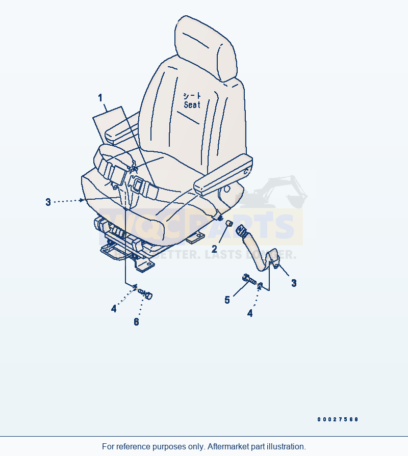 Komatsu WA320-5 Seat Belt (78 mm)(#60001-60111) parts diagram