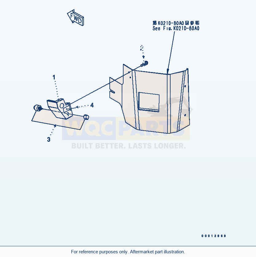 Komatsu WA320-5 Side Wiper Switch parts diagram