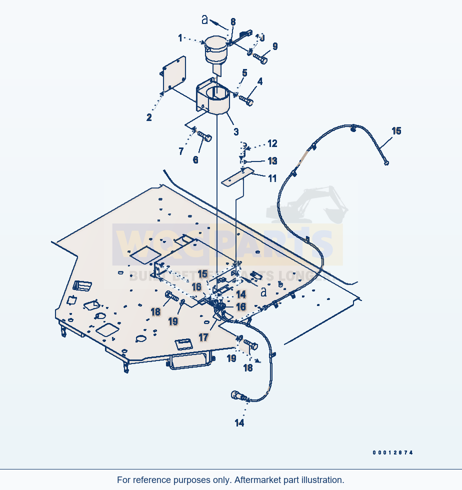 Komatsu WA320-5 Tachograph parts diagram