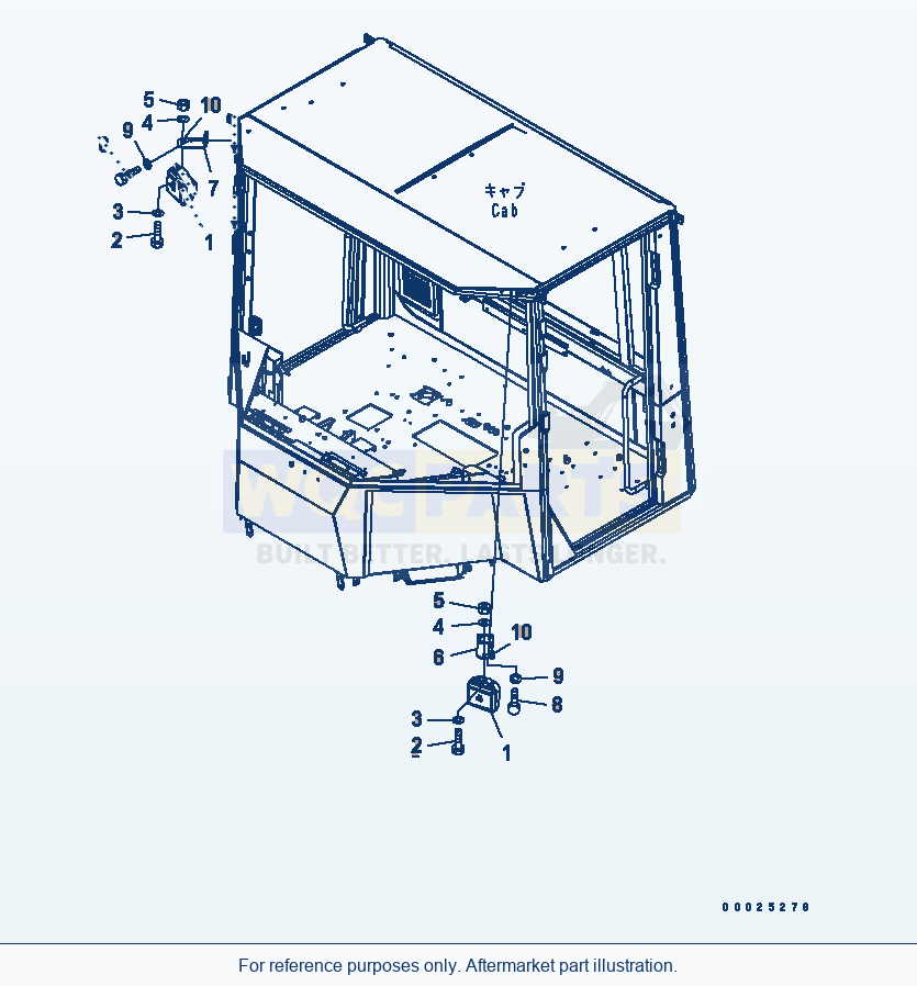 Komatsu WA320-5 Working Lamp (For 2-Persons Cab) parts diagram