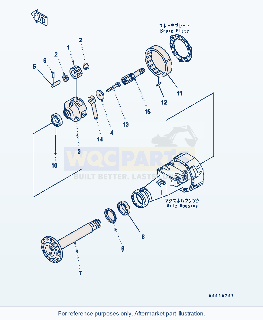 Komatsu WA320-5 Front Axle (Final Drive) (L.H.) parts diagram