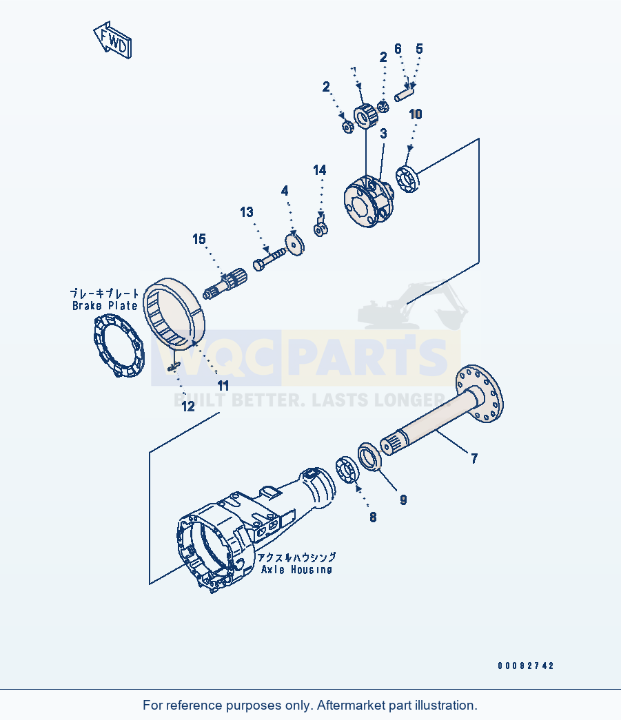 Komatsu WA320-5 Front Axle (Final Drive) (R.H.) parts diagram