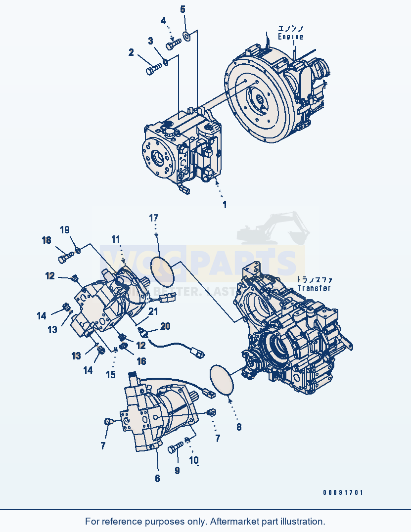 Komatsu WA320-5 Hst Pump(#62021-) parts diagram