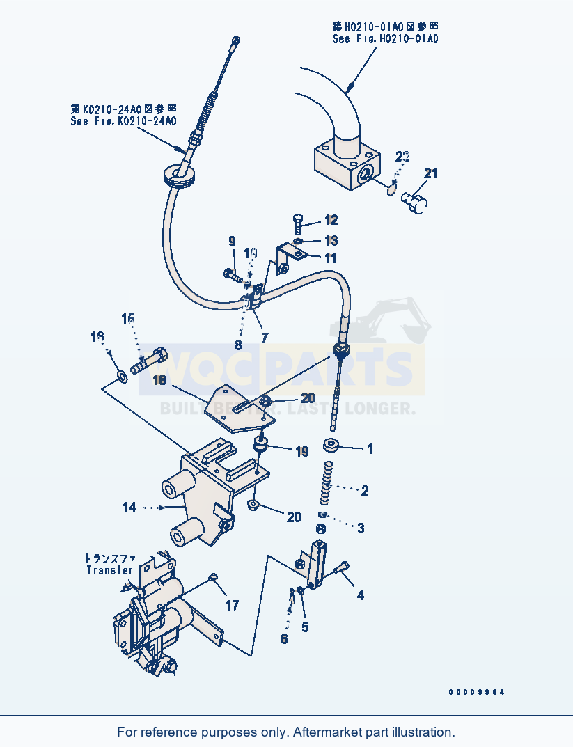 Komatsu WA320-5 Parking Brake Control (For Except Japan) parts diagram