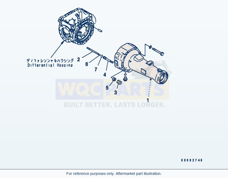 Komatsu WA320-5 Rear Axle (Axle Housing) (L.H.) parts diagram