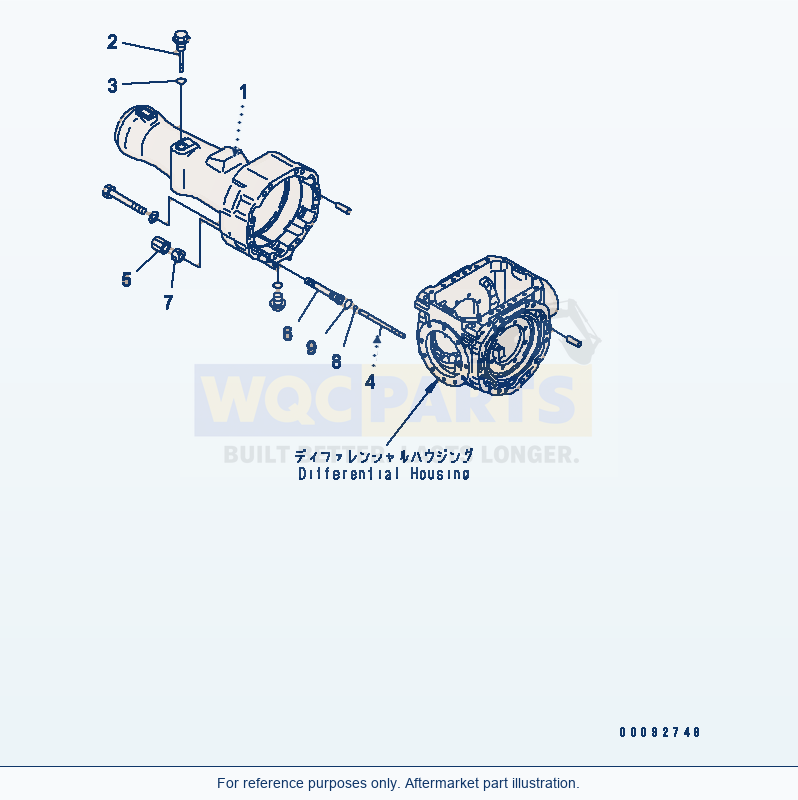 Komatsu WA320-5 Rear Axle (Axle Housing) (R.H.) parts diagram