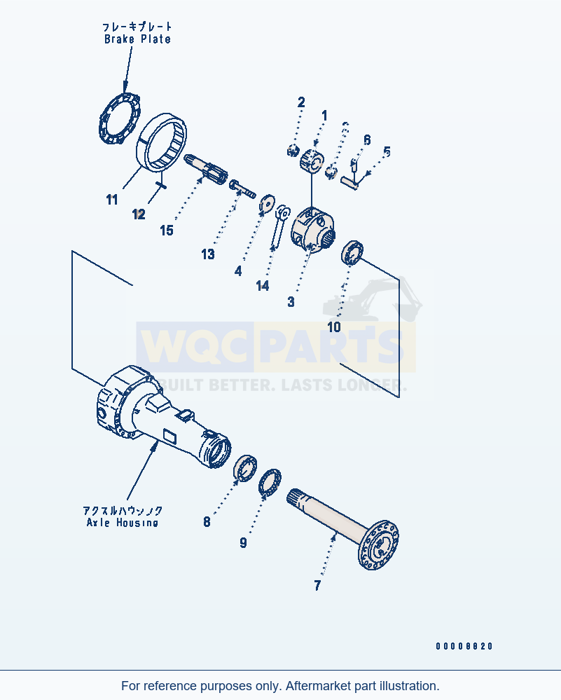 Komatsu WA320-5 Rear Axle (Final Drive) (L.H.) parts diagram