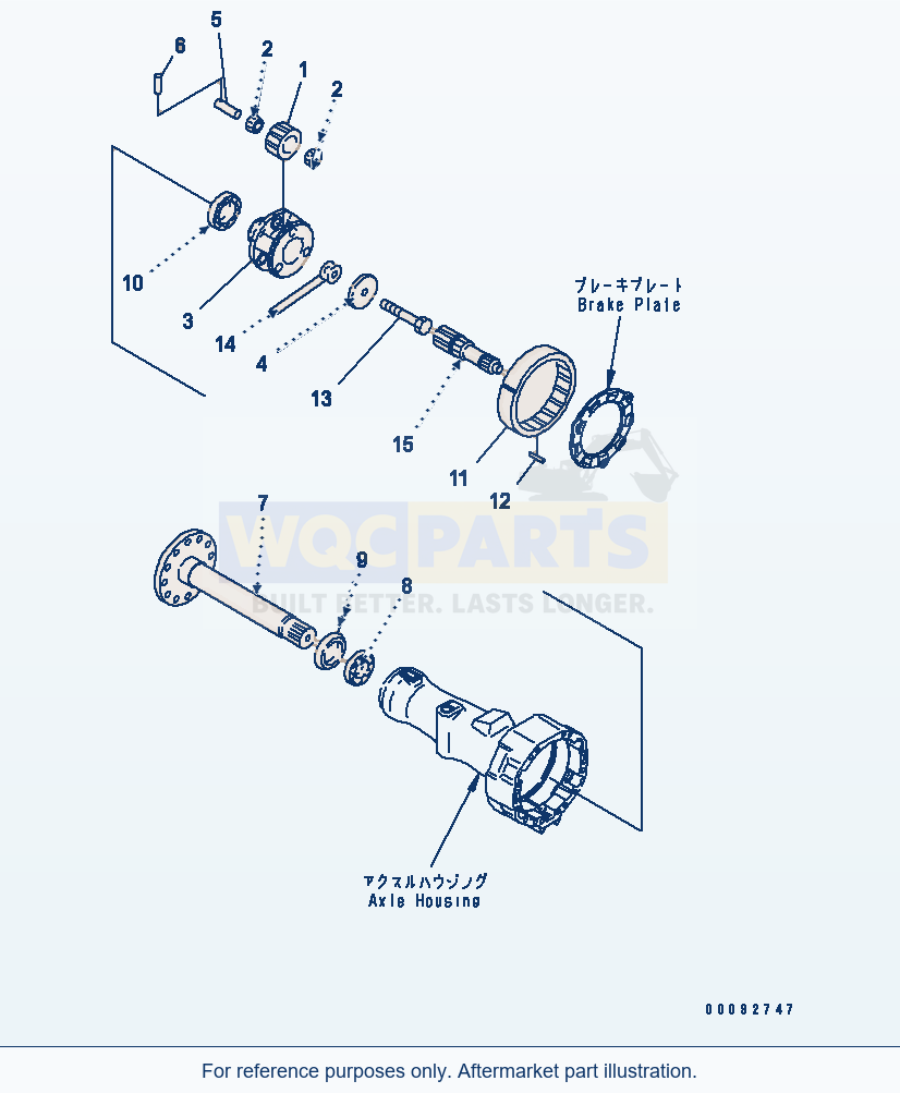 Komatsu WA320-5 Rear Axle (Final Drive) (R.H.) parts diagram
