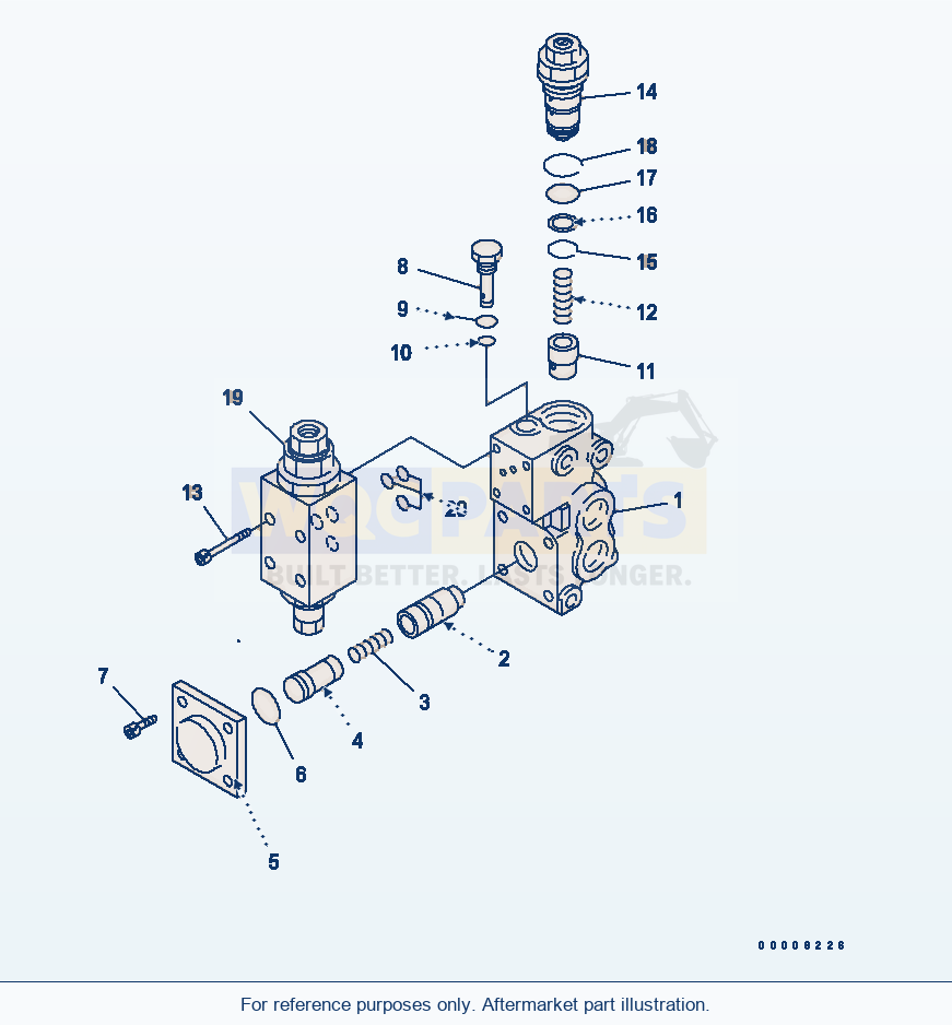 Komatsu WA320-5 Cut-Off Valve Serial 60001-UP parts diagram