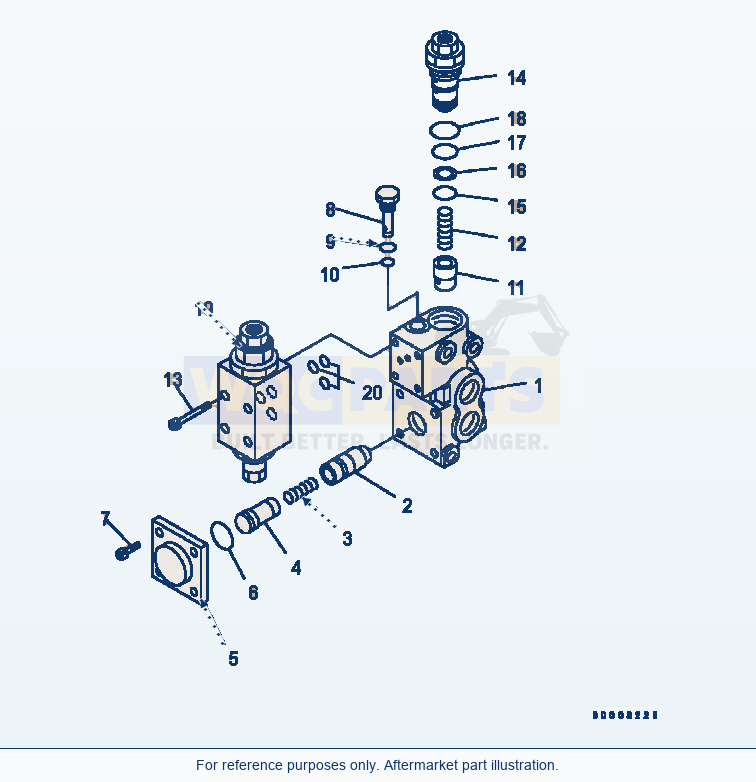 Komatsu WA320-5 Cut-Off Valve Serial B10001-UP parts diagram