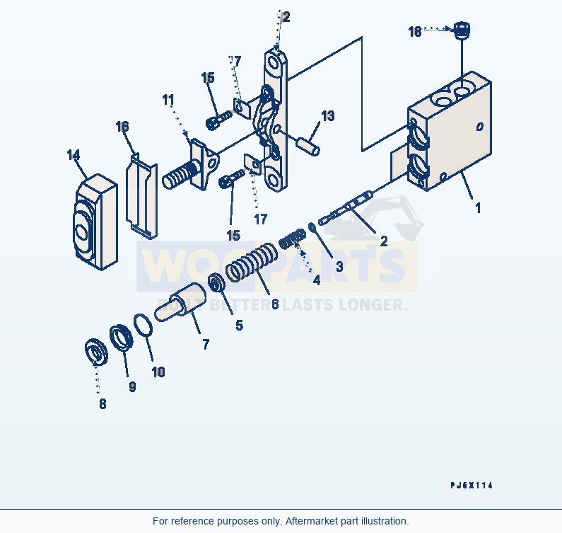 Komatsu WA320-5 Ppc Valve (For Attachment) Serial B10001-UP parts diagram