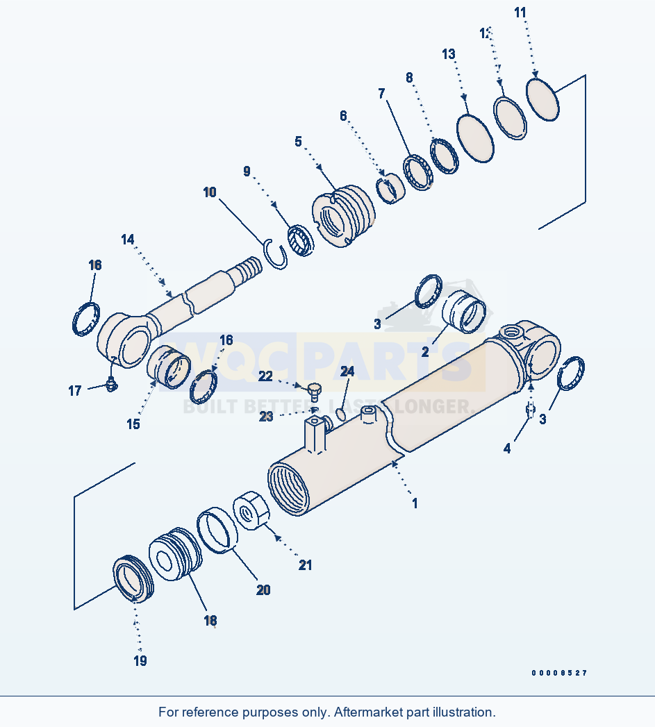 Komatsu WA320-5 Steering Cylinder (Inner Parts) Serial 60001-UP parts diagram