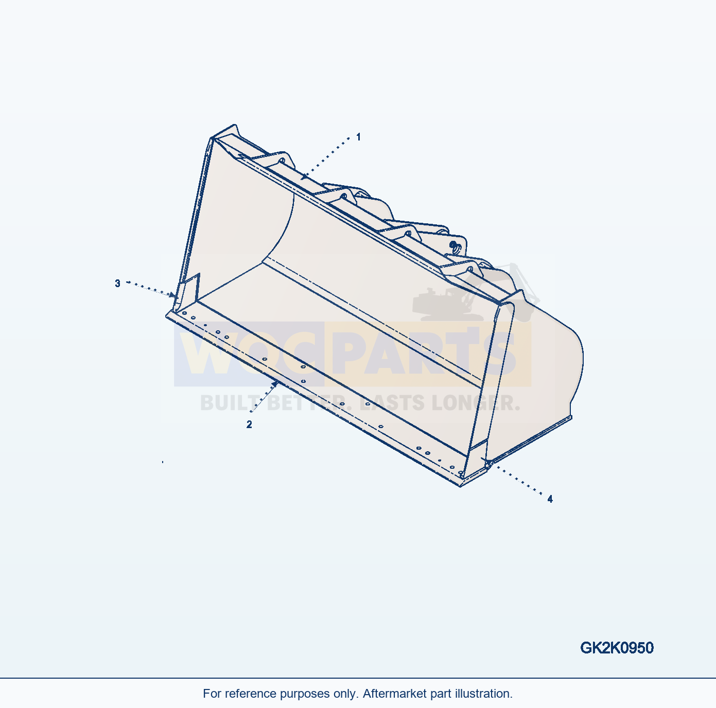 Komatsu WA320-5 Bucket (Without Teeth) (3.0Cbm) (Type-B) parts diagram