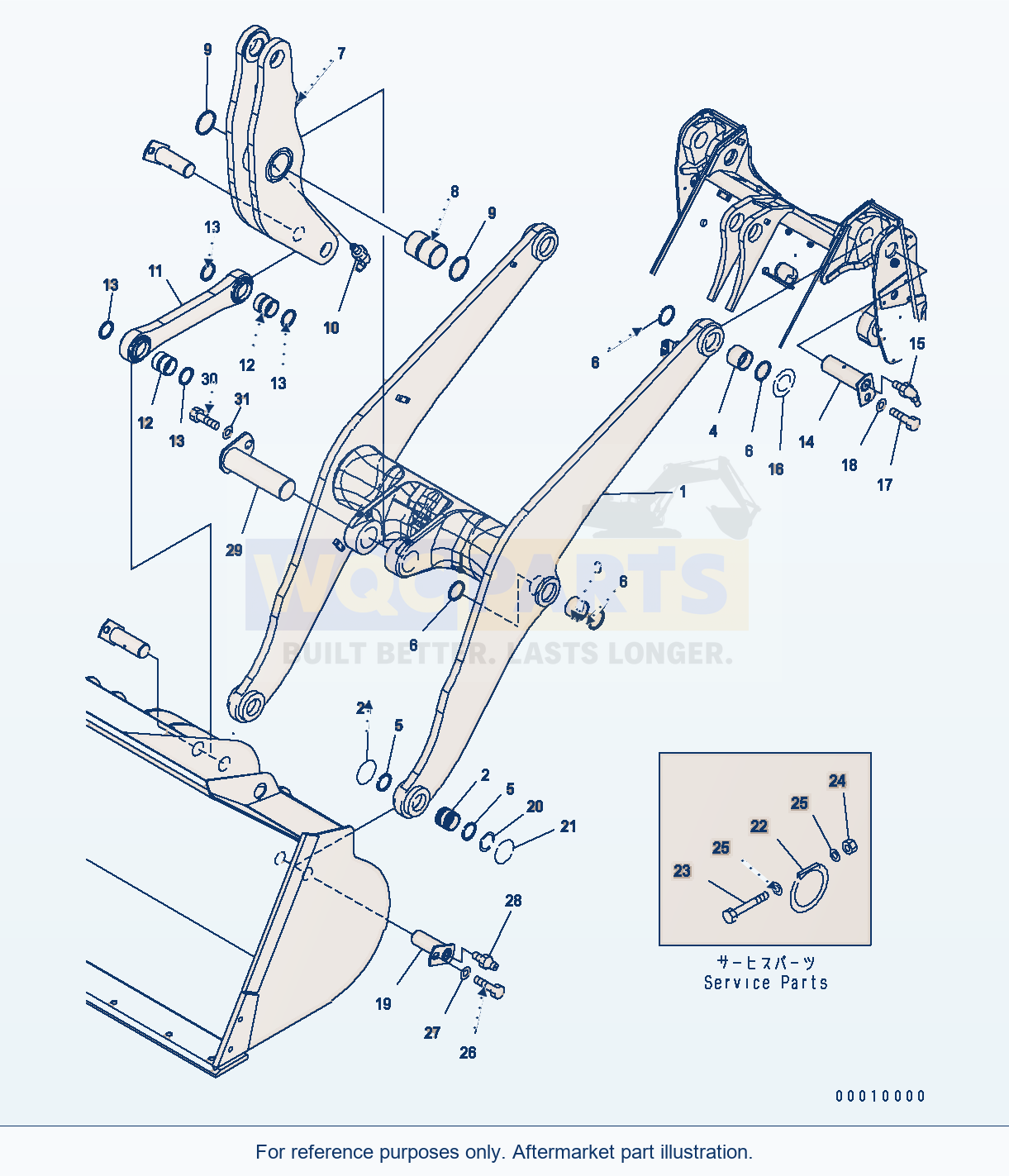 Komatsu WA320-5 Lift Arm And Bellcrank (High Lift) parts diagram