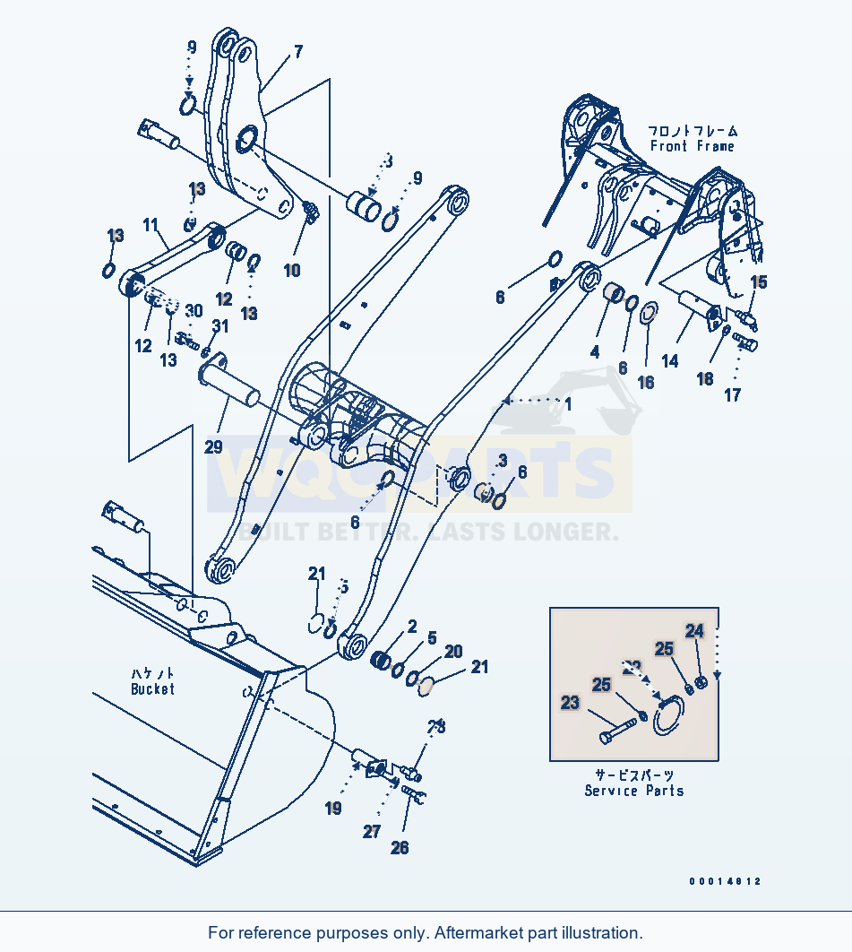 Komatsu WA320-5 Lift Arm And Bellcrank (Std) parts diagram