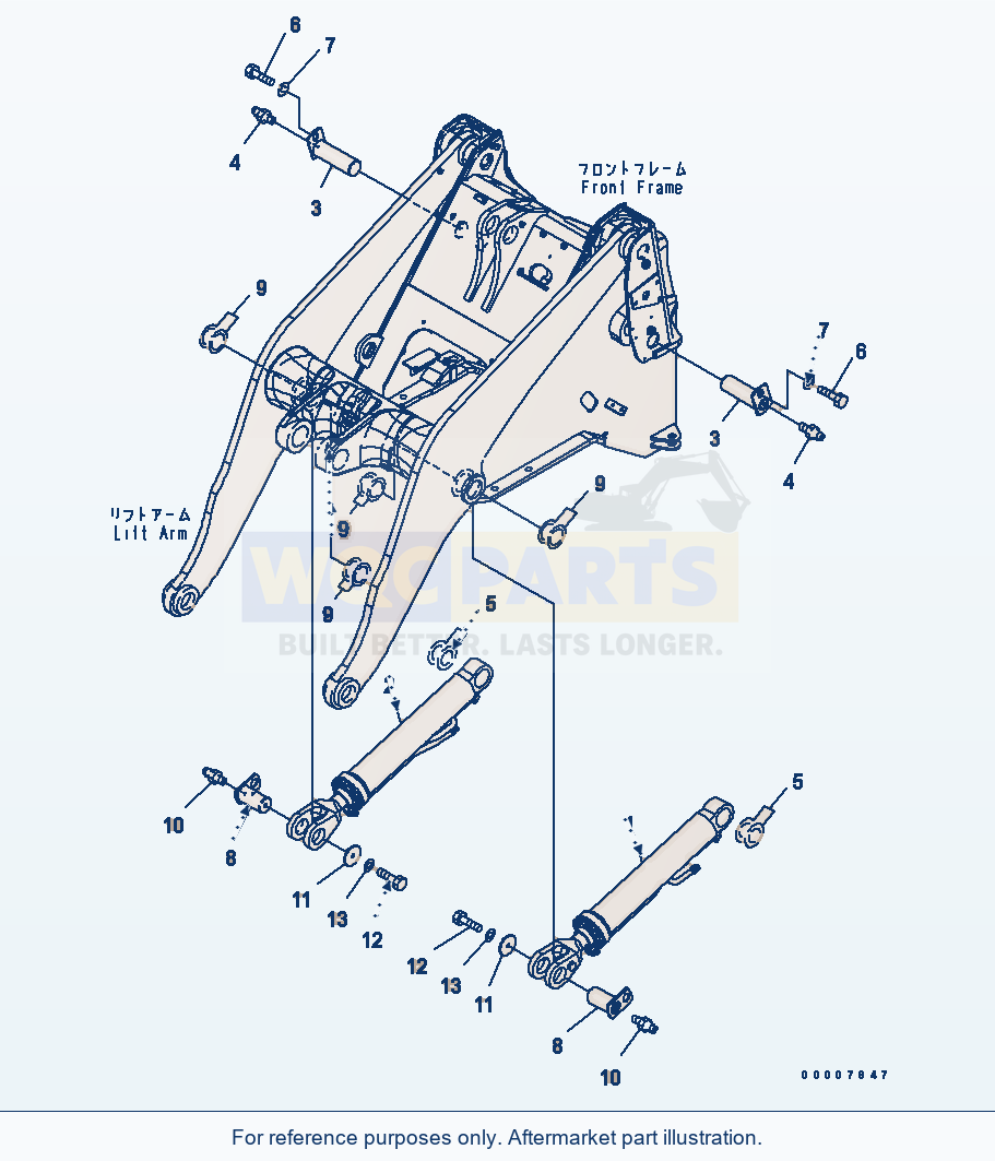 Komatsu WA320-5 Lift Cylinder Serial WA320-5H50051 - UP parts diagram
