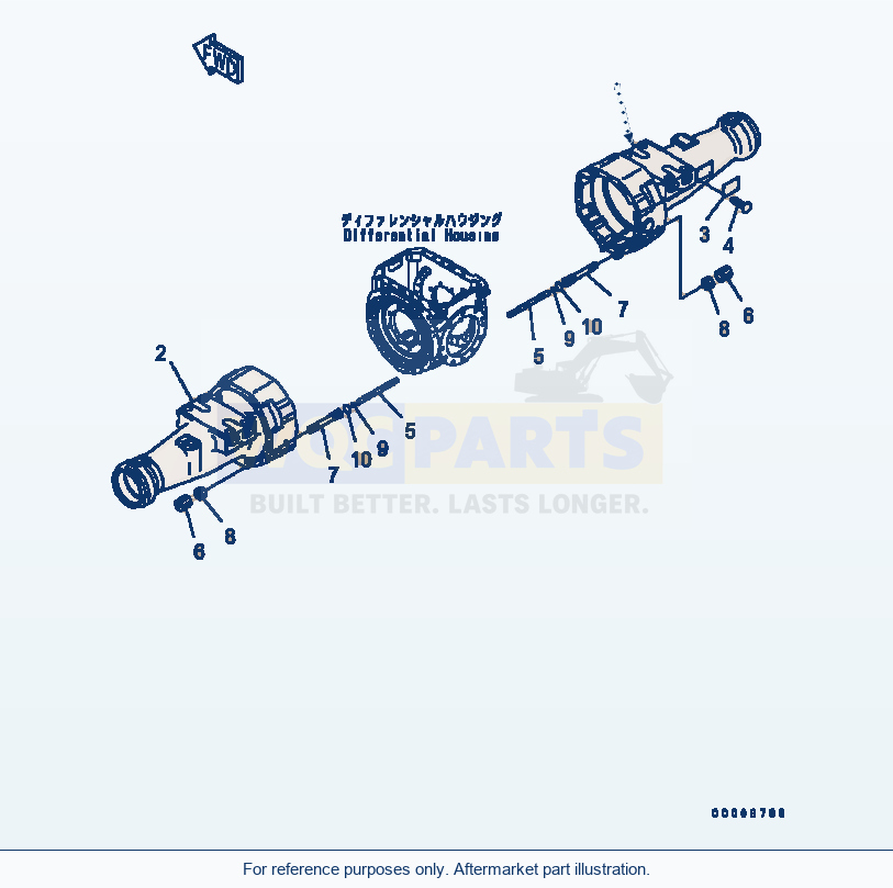 Komatsu WA320-5 Front Axle (Axle Housing) Serial B10001-UP parts diagram