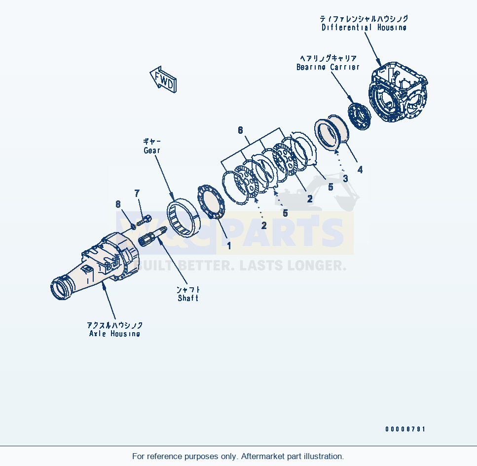 Komatsu WA320-5 Front Axle (Brake) Serial 60001-UP parts diagram