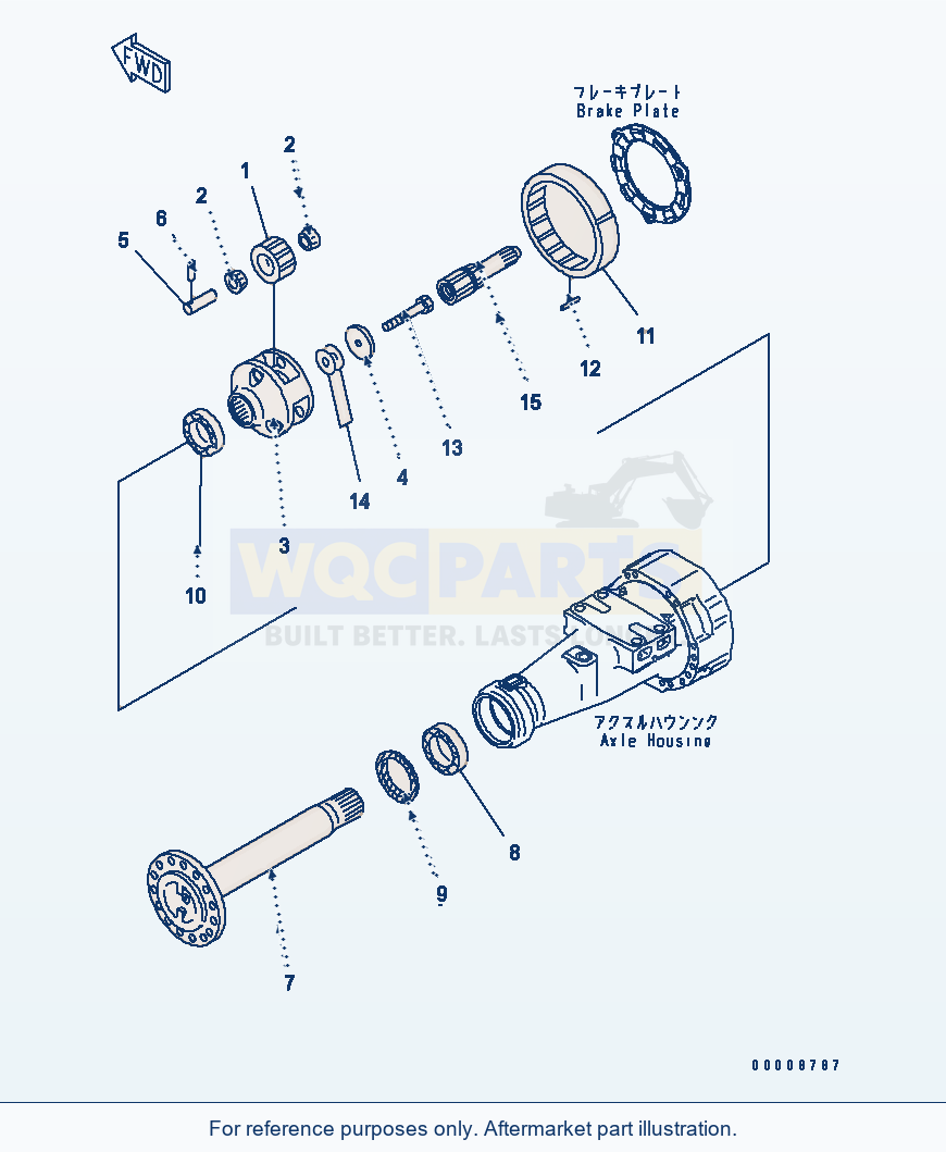 Komatsu WA320-5 Front Axle (Final Drive) Serial 60001-UP parts diagram