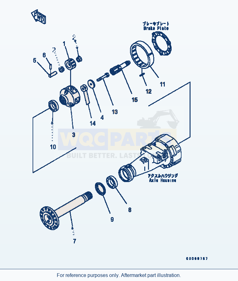 Komatsu WA320-5 Front Axle (Final Drive) Serial B10001-UP parts diagram