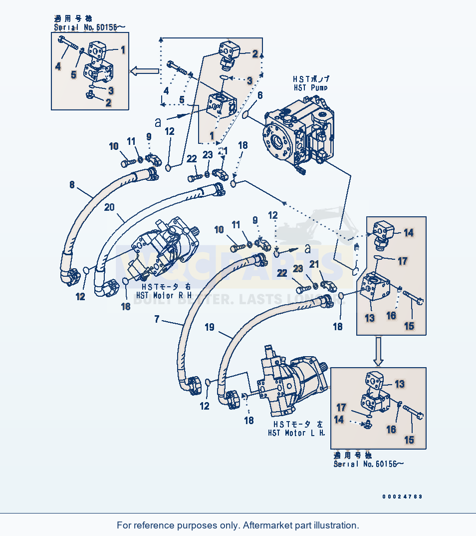 Komatsu WA320-5 Hst Oil Line (Main Line) Serial 60001-UP parts diagram