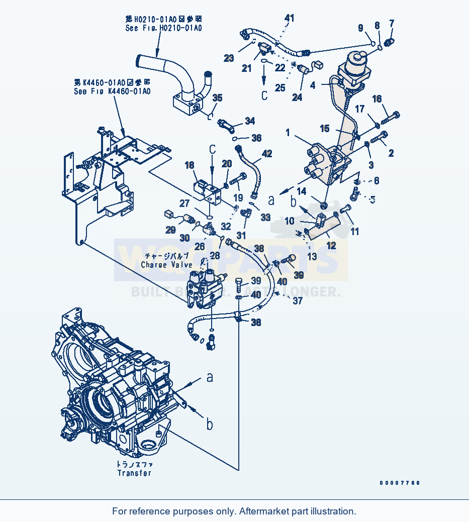 Komatsu WA320-5 Parking Brake Control Serial 60001-UP parts diagram