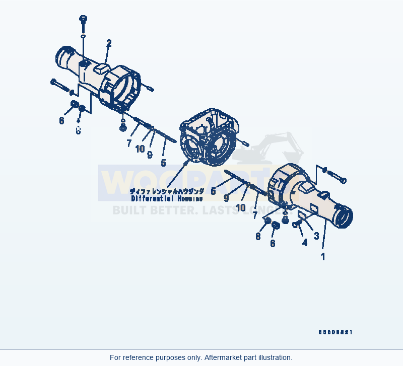 Komatsu WA320-5 Rear Axle (Axle Housing) Serial B10001-UP parts diagram