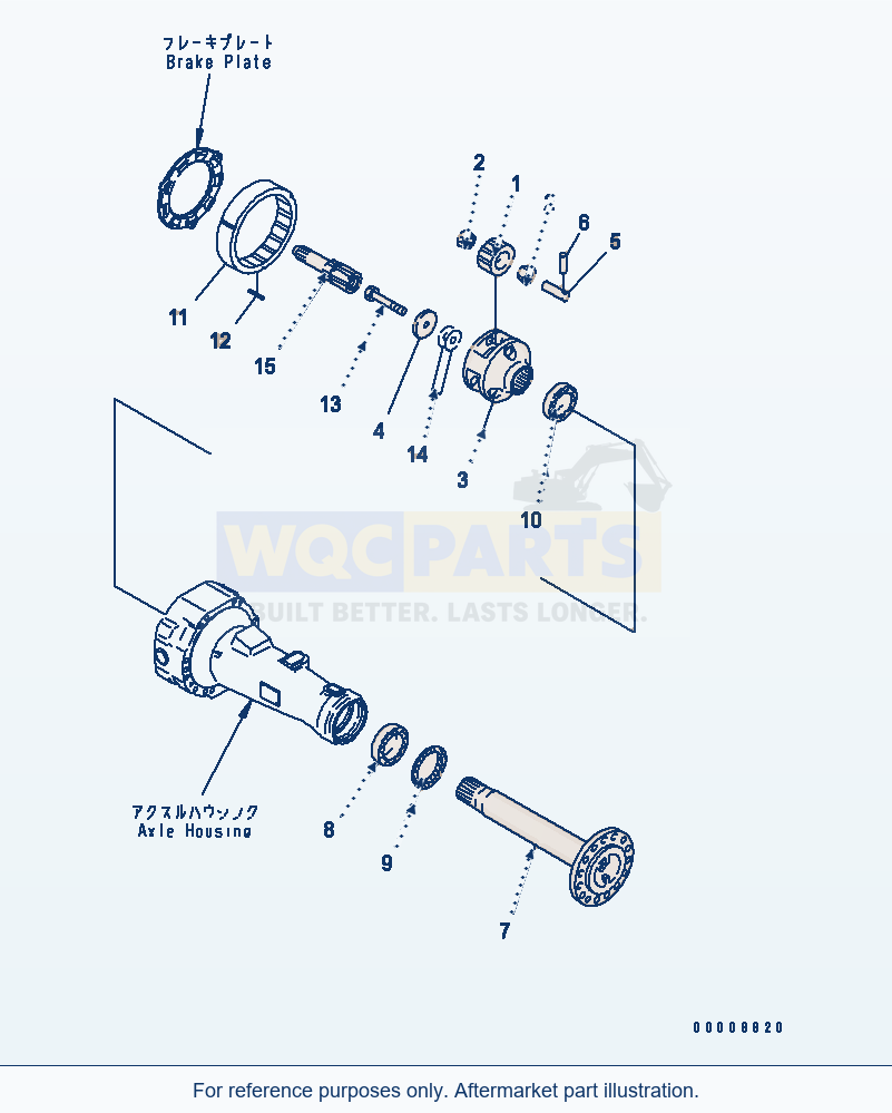 Komatsu WA320-5 Rear Axle (Final Drive) Serial 60001-UP parts diagram