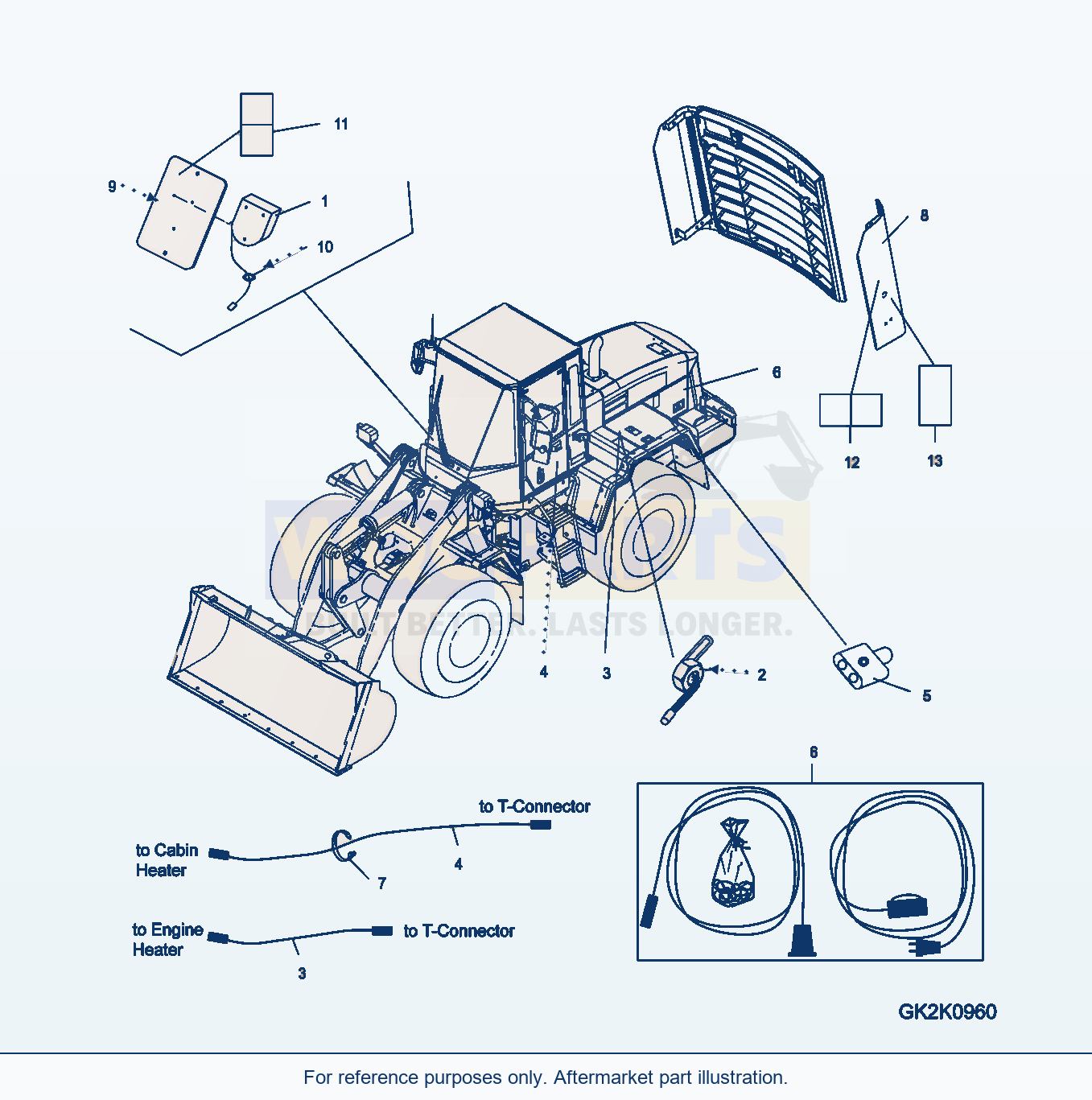 Komatsu WA320-5 Cold Area Kit parts diagram