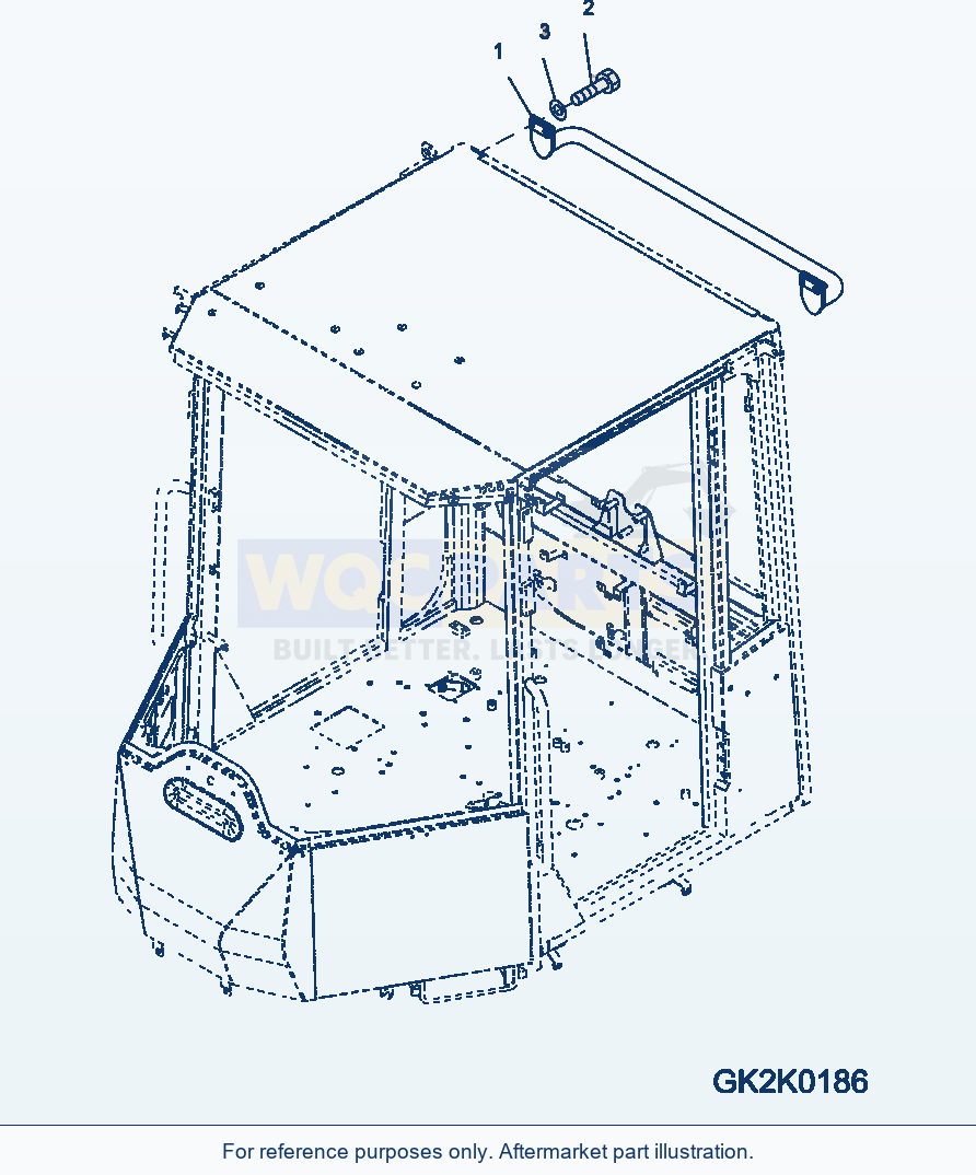 Komatsu WA320-5 Roof Rail (Rear) parts diagram