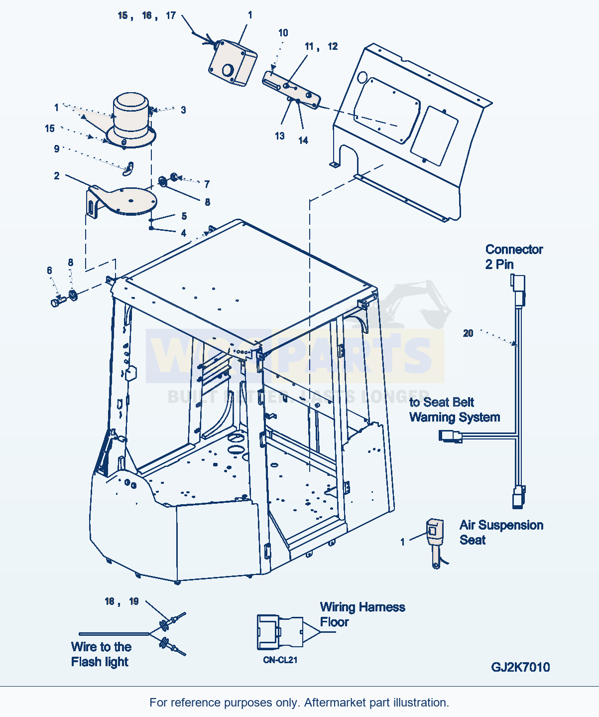 Komatsu WA320-5 Seatbelt (Warning Alarm) parts diagram