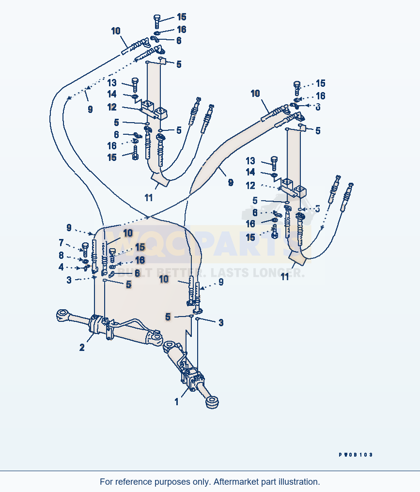 Komatsu WA320-5 Blade (Blade Cylinder Line) (With Multi Blade) parts diagram