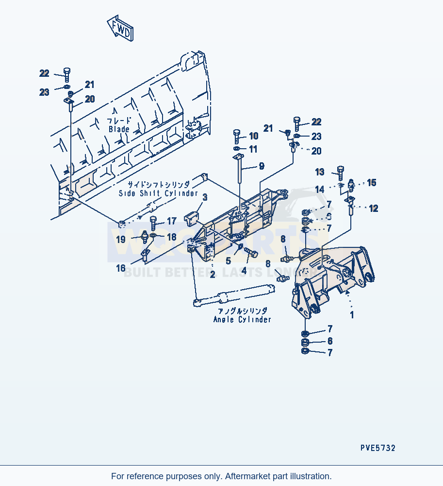 Komatsu WA320-5 Blade (Carrier) (With S.P.A.P.) parts diagram
