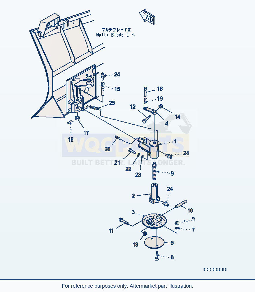 Komatsu WA320-5 Blade (Sled, L.H.) (With Multi Blade) parts diagram