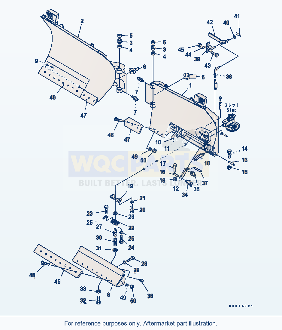 Komatsu WA320-5 Blade (With Shock Cancel Multi Blade) parts diagram