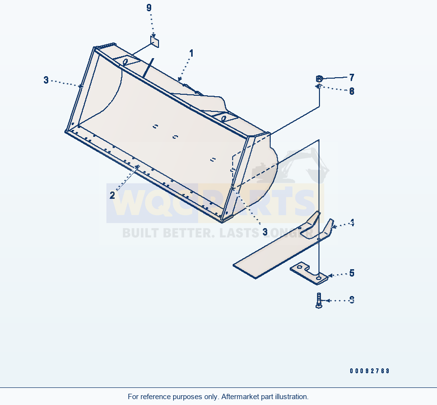 Komatsu WA320-5 Bucket 2.1m³ (With B.O.C., 2.3m³) parts diagram